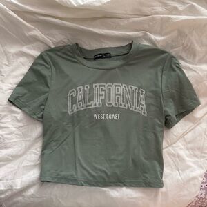 California West Coast Green Crop Top